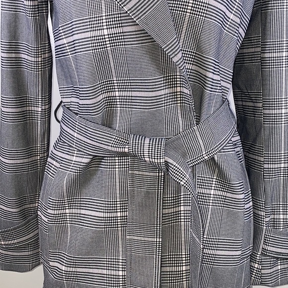 Carolina Belle plaid open front belted jacked size XS gray - Picture 4 of 13